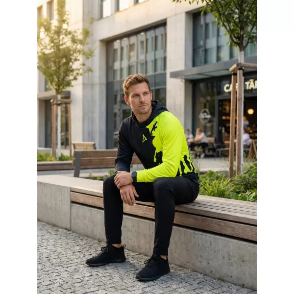  Moški vrhunski funkcionalni pulover ALTISPORT VOJ/ALM112MI01 ČRNO-FLUO RUMENA 