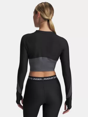 Ženska majica s kratkimi rokavi UNDER ARMOUR UA HG RIB 1/4 ZIP 6003981-004 ČRNA