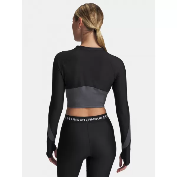  Ženska majica s kratkimi rokavi UNDER ARMOUR UA HG RIB 1/4 ZIP 6003981-004 ČRNA 