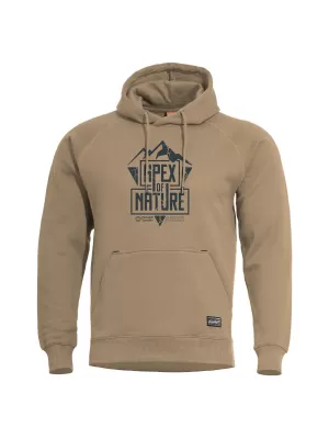 Pulover PENTAGON PHAETON HOOD SWEATER APEX OF NATURE K09021 RJAVO RJAVA