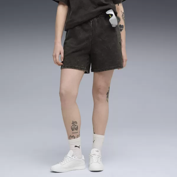  Ženske kratke hlače PUMA ESS ELEVATED WASH HIGH-WAIST SHORTS 5" TR 68810501 PUMA ČRNA 