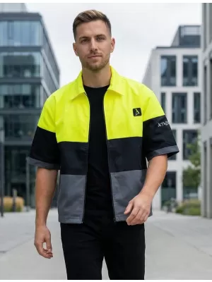 Moška vrhunska majica ALTISPORT VOJ/ALM051KOS01 NEON RUMENA/SIVA