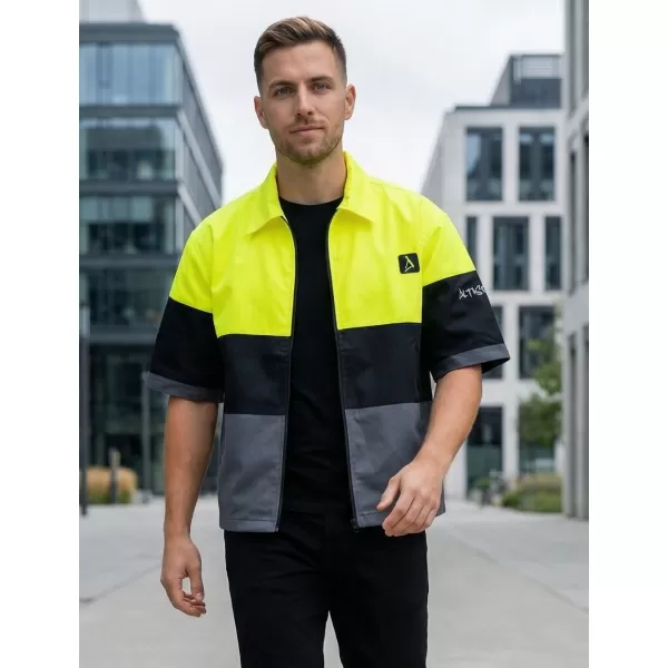  Moška vrhunska majica ALTISPORT VOJ/ALM051KOS01 NEON RUMENA/SIVA 