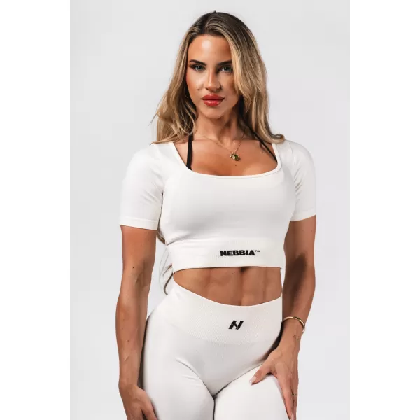  Brezšivni kratki top za oblikovanje FLOW SEAMLESS 499 CREAM Nebbia 