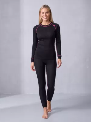 Ženski termo set ALTISPORT GOLDA ČRNA/ROZA