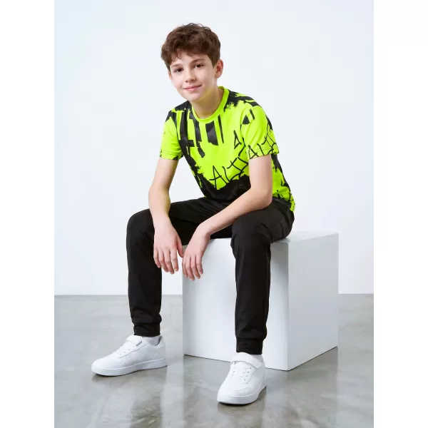  Otroška premium funkcionalna majica ALTISPORT VOJ/ALK076TR01 ČRNA/FLUO RUMENA 