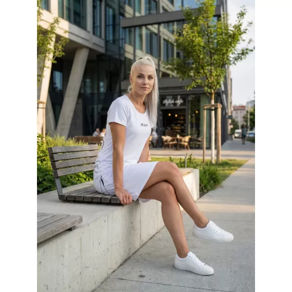  Ženska podaljšana vrhunska majica s kratkimi rokavi ALTISPORT VOJ/ALW075SAT02 BELA 
