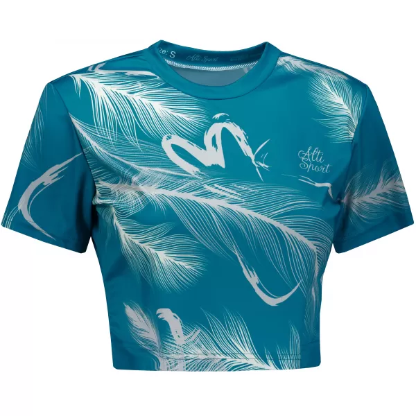  Ženski vrhunski kratki top ALTISPORT VOJ/ALW001TR07 EMERALD/ŠEDÁ SMARAGDNO/SIVA 