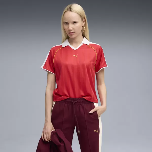  Ženski dres PUMA T7 RELAXED FOOTBALL JERSEY 63215711 ZA VSE ČASE RDEČE 