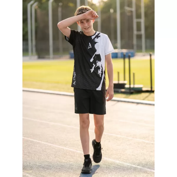  Otroška premium funkcionalna majica ALTISPORT VOJ/ALM112TR01 ČRNO-BELO 