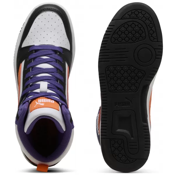  Otroški čevlji PUMA REBOUND V6 MID JR 39383134 PUMA BELA/ORANŽNA GLO/ČRNA 
