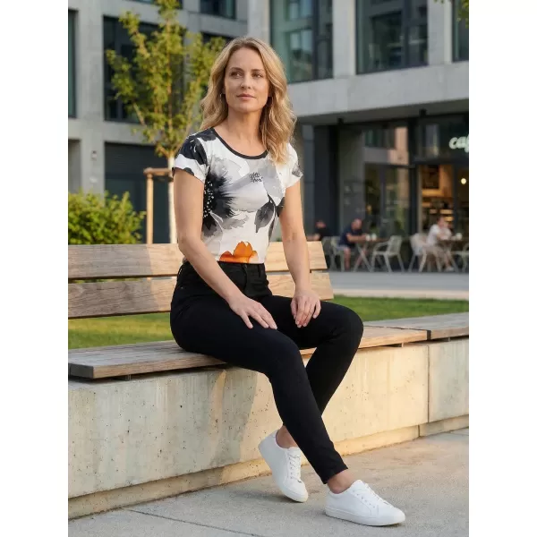  Vrhunska ženska majica za prosti čas ALTISPORT VOJ/ALW117TR06 ČRNA/ORANŽNA 