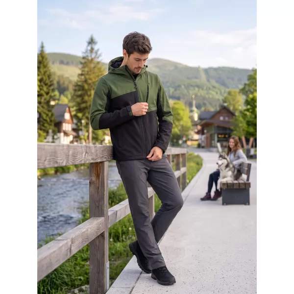  Moška softshell jakna ALTISPORT GAN KAKI/ČRNA 