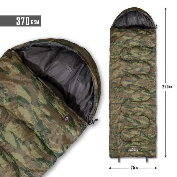  Spalna vreča PENTAGON MAJOR SLEEPING BAG 370GR/M² CAMO D19002 SIVA MASKIRNA MASKA 