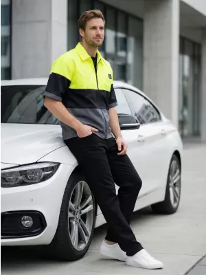 Moška vrhunska majica ALTISPORT VOJ/ALM051KOS01 NEON RUMENA/SIVA