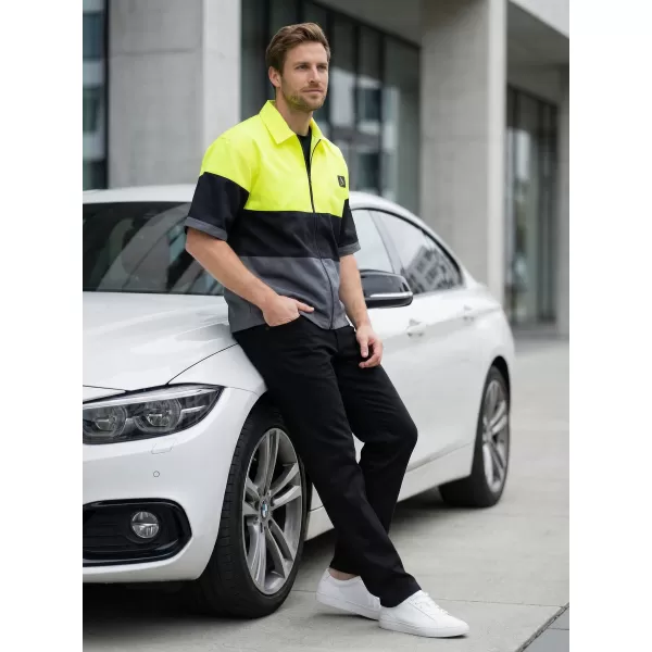  Moška vrhunska majica ALTISPORT VOJ/ALM051KOS01 NEON RUMENA/SIVA 