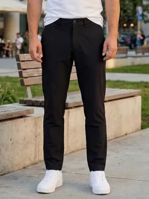 Moške hlače ALTISPORT ATS TROUSER SLIM-FIT ČRNA