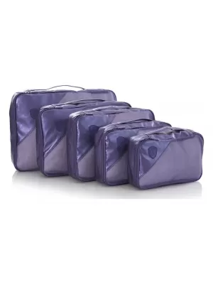 Komplet organizatorjev HEYS METALLIC PACKING CUBE 5PC NAVADE