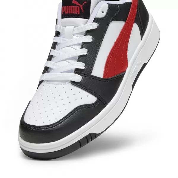  Otroški čevlji PUMA REBOUND V6 LO JR 39383304 PUMA BELA/RDEČA/ČRNA 