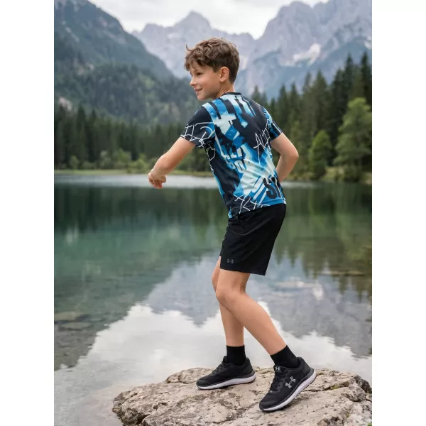  Otroška premium funkcionalna majica ALTISPORT VOJ/ALK076TR01 MODRO ČRNA 