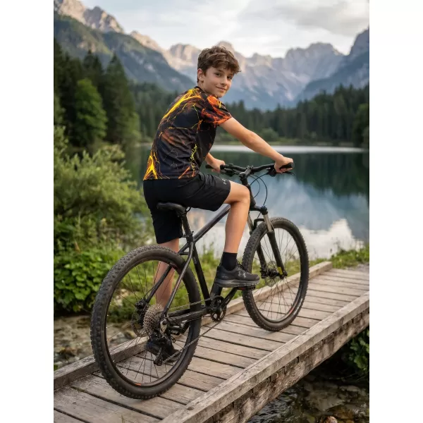  Otroška premium funkcionalna majica ALTISPORT VOJ/ALK071TR01 ČRNA IN RUMENA 