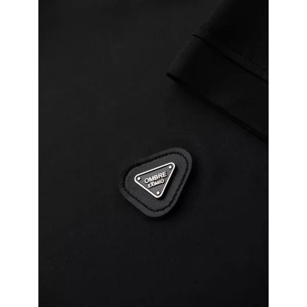  Moška T -majica z ovratnikom OMBRE OM-POSS-0150 ČRN 