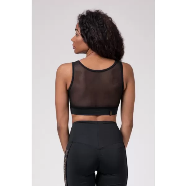  Zlati mrežasti mini top 830 BLACK Nebbia 