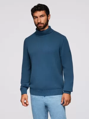 Moški pulover OMBRE OM-SWTN-0163 TEMNO MODRA