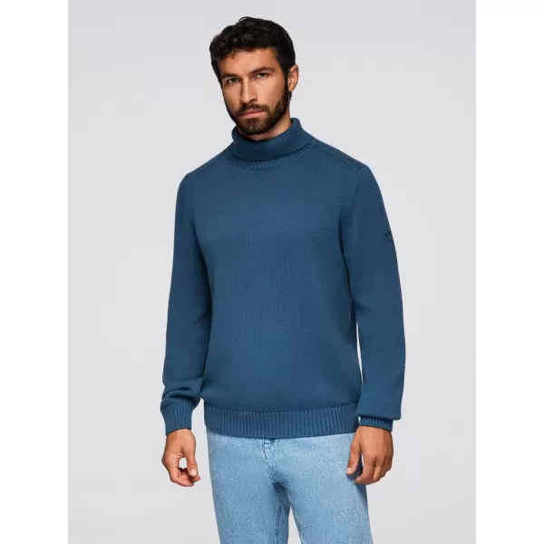  Moški pulover OMBRE OM-SWTN-0163 TEMNO MODRA 