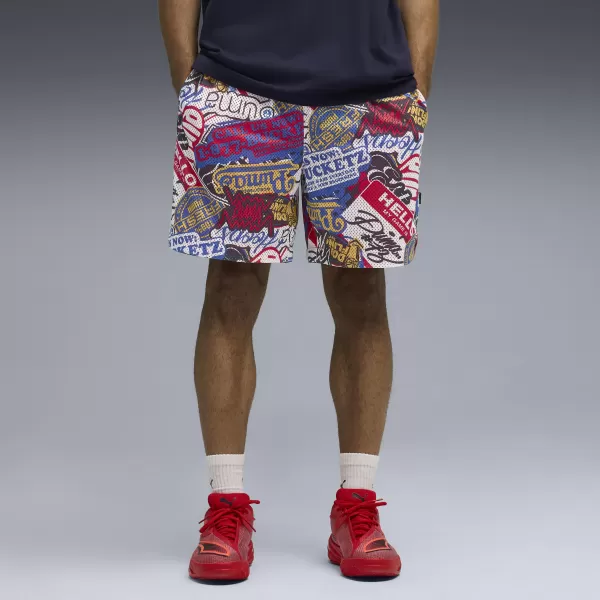  Kratke hlače PUMA HOOPERHOTLINE AOP 7" SHORTS 63283701 ZA VES ČAS RDEČE/AOP 