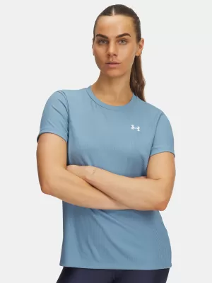 Ženska majica s kratkimi rokavi UNDER ARMOUR TECH RIB SSC 1389852-418 MODRA