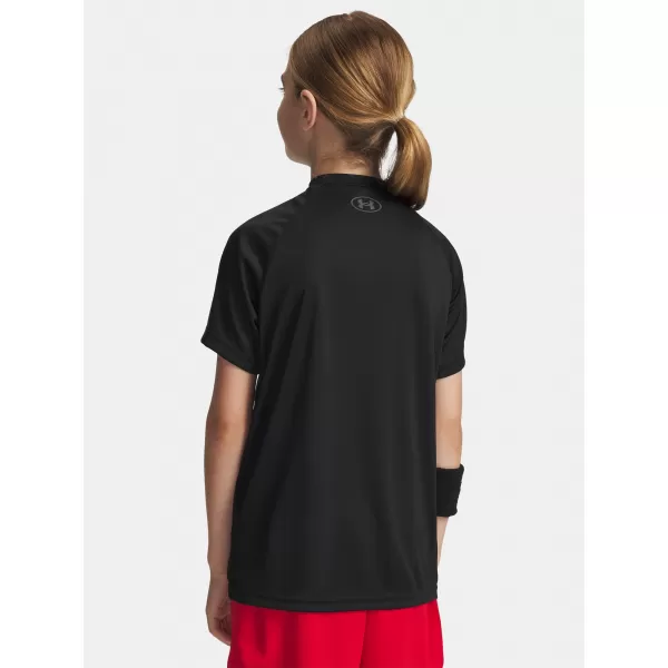  Fantovska majica s kratkimi rokavi UNDER ARMOUR UA TECH SPLIT WORDMARK SS 1383010-003 ČRNA 