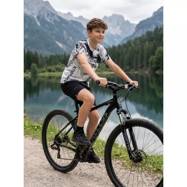  Otroška premium funkcionalna majica ALTISPORT VOJ/ALK071TR01 ČRNO-BELO 