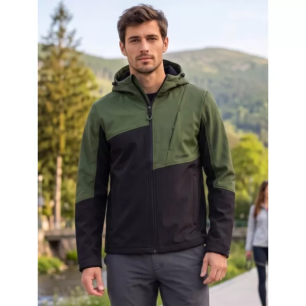  Moška softshell jakna ALTISPORT GAN KAKI/ČRNA 