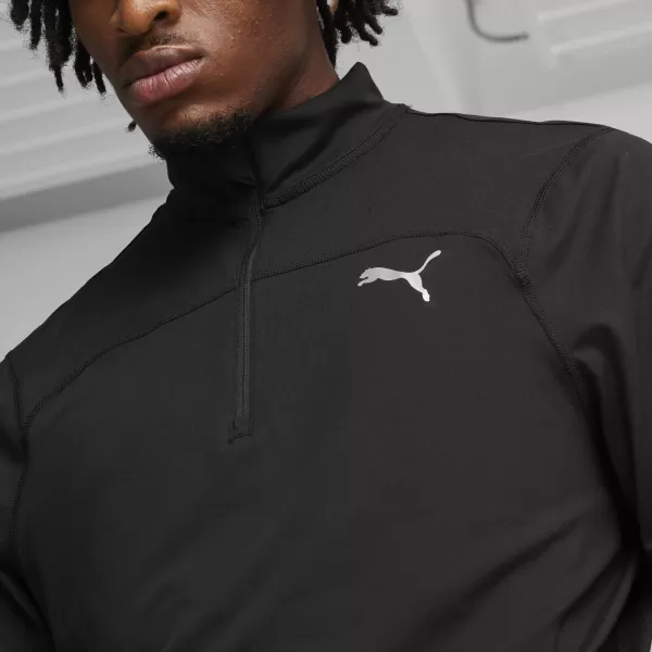  Športna majica PUMA RUN CLOUDSPUN 1/4 ZIP 52499201 ČRNA PUMA 