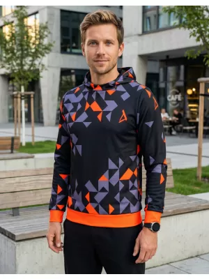 Moški vrhunski funkcionalni pulover ALTISPORT VOJ/ALM108MI01 ČRNO-ORANŽNA