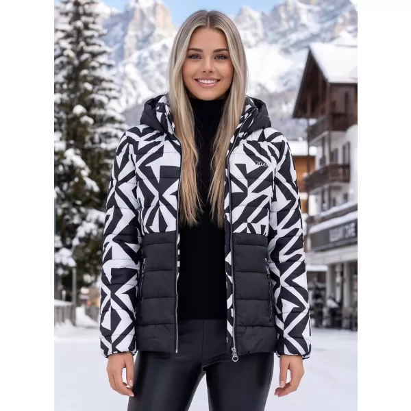 Ženska jakna KIXMI VERONICA ČRNO/BELO