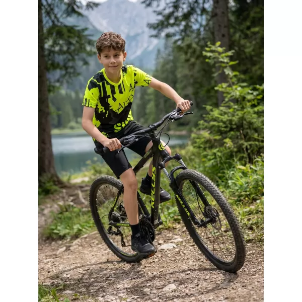  Otroška premium funkcionalna majica ALTISPORT VOJ/ALK076TR01 ČRNA/FLUO RUMENA 