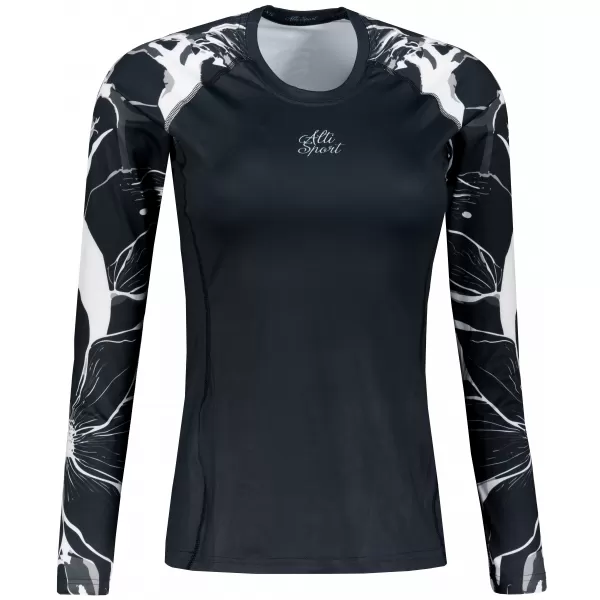  Ženska premium funkcionalna majica z dolgimi rokavi ALTISPORT VOJ/ALW114TR03 ČRNA 