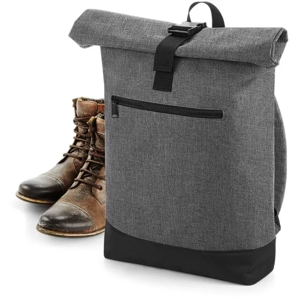  | BG 855 GREY MARL/BLACK BagBase 