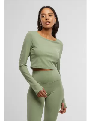 Ženska majica s kratkimi rokavi URBAN CLASSICS TB7807 MATCHA ZELENA