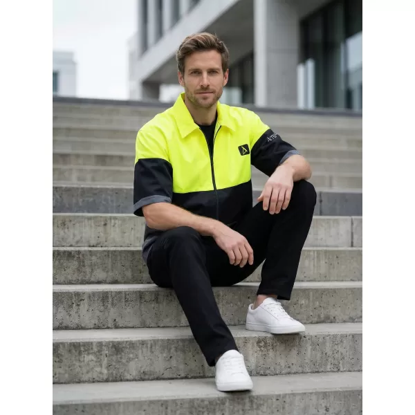  Moška vrhunska majica ALTISPORT VOJ/ALM051KOS01 NEON RUMENA/SIVA 