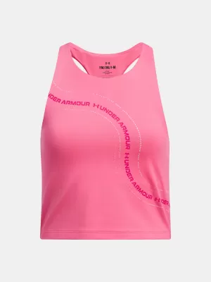 Dekliški brezrokavnik UNDER ARMOUR G MOTION BRANDED CROP TANK 1390079-672 ROZA