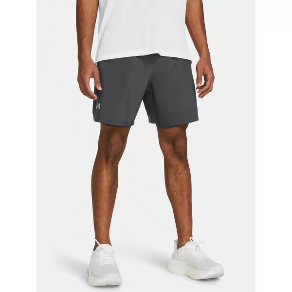  Moške kratke hlače UNDER ARMOUR UA LAUNCH 7'' 2-IN-1 SHORTS 1382641-025 SIVA 