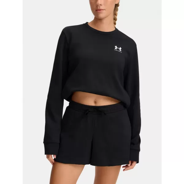  Ženski pulover UNDER ARMOUR UA RIVAL TERRY CREW 1389659-001 ČRNA 