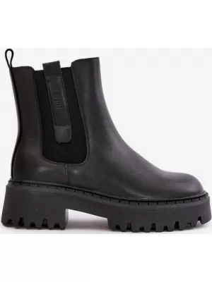 Ženski usnjeni izolirani čevlji BIG STAR OO274A386 BLACK Big Star Shoes