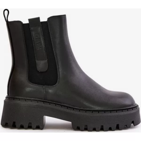  Ženski usnjeni izolirani čevlji BIG STAR OO274A386 BLACK Big Star Shoes 