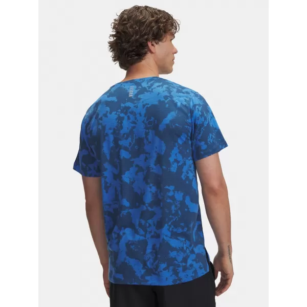  Moška majica s kratkimi rokavi UNDER ARMOUR UA LAUNCH PRINTED SS MODRA 