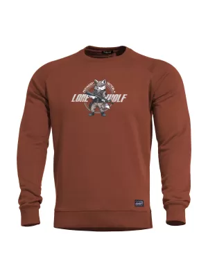Pulover PENTAGON HAWK SWEATER LONE WOLF K09019 KOSTANJEVA RDEČA