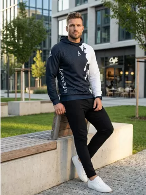 Moški vrhunski funkcionalni pulover ALTISPORT VOJ/ALM112MI01 ČRNO-BELO